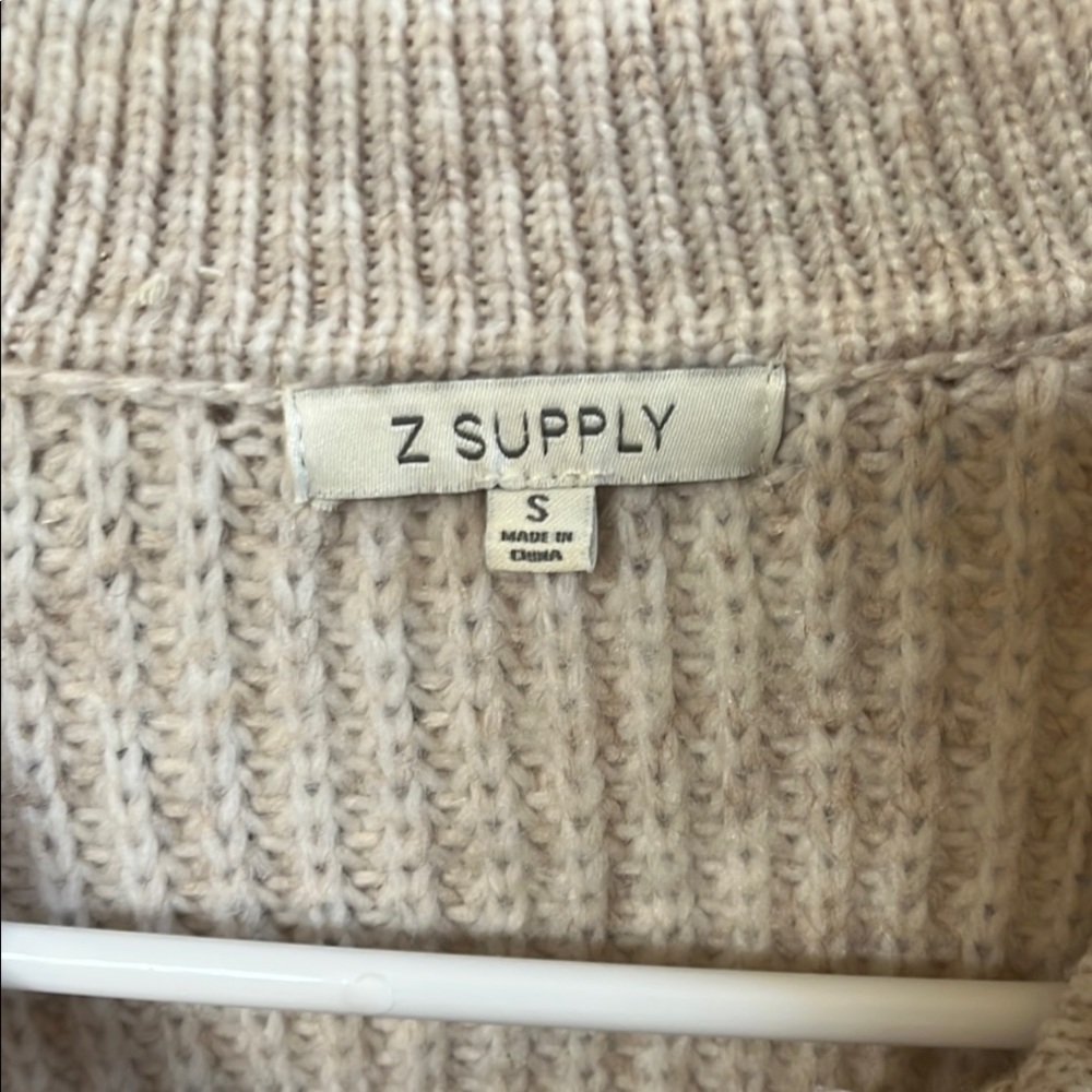 Z Supply Cream Cardigan Sweater with Textured Knit - Picture 2 of 3